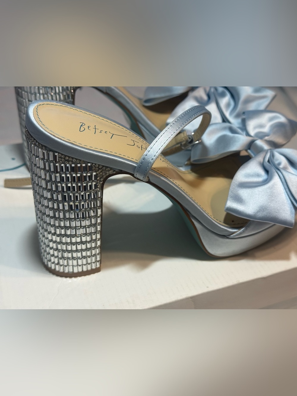 Betsey Johnson Aida Dress Platform Sandals. Light Blue. Size 8.